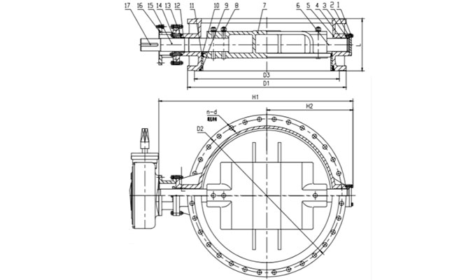 DN2600法兰双偏心蝶阀